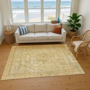 HomeRoots 9' X 12' Coral And Beige Floral Medallion Area Rug - Stylish, Washable, Durable & UV Protected! 695899