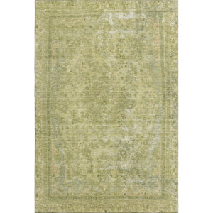 HomeRoots 10' X 14' Artichoke Green Floral Medallion Area Rug - Washable, UV Protected, & Stain Resistant! 695906