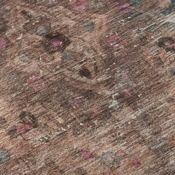 HomeRoots 5' X 8' Floral Medallion Area Rug in Pink & Gray - Washable, UV Protected, Soft & Stylish Décor Piece 695908