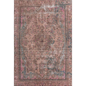 HomeRoots 10' X 14' Floral Medallion Area Rug in Pink, Gray & Blush - Washable, UV Protected, Durable Design! 695912