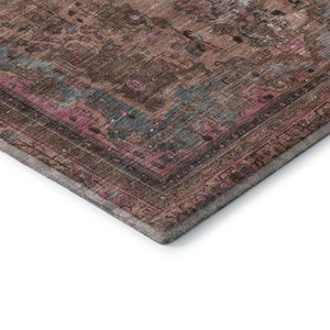 HomeRoots 10' X 14' Floral Medallion Area Rug in Pink, Gray & Blush - Washable, UV Protected, Durable Design! 695912