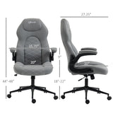 English Elm Vinsetto Gaming Chair With Flip Up Arm, High Back Desk Computer Chair, Gamer Chair With Adjustable Height and Swivel Wheel , Light Gray