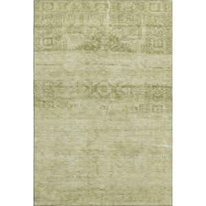 HomeRoots 5' X 8' Artichoke Green & Beige Oriental Area Rug - Washable, Durable, UV-Protected, Easy-Care Design 695920
