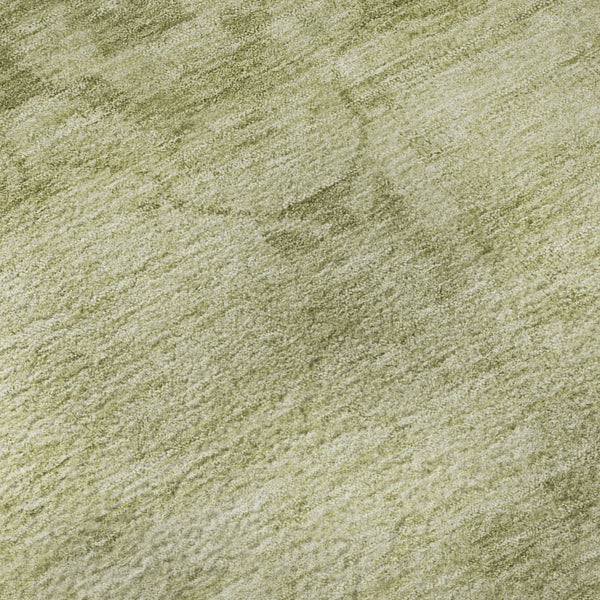 HomeRoots 8' Artichoke Green & Beige Round Rug - Washable, UV-Protected, Durable Oriental Design for Any Space 695921