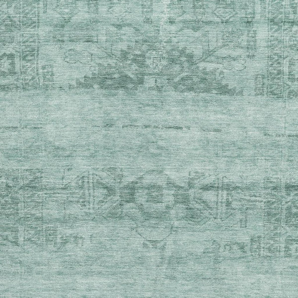 HomeRoots 5' X 8' Aqua And Teal Oriental Area Rug – Washable, UV-Protected, Stain-Resistant & Pet-Friendly! 695926