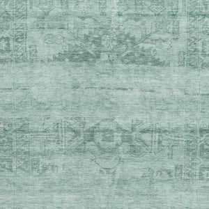 HomeRoots 8' X 10' Aqua and Teal Oriental Area Rug - Washable, UV Protected, Durable, Stylish for Any Room 695928