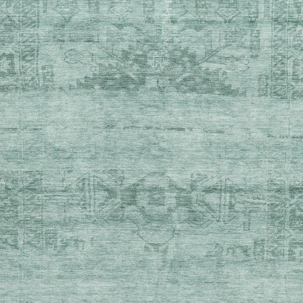 HomeRoots 8' X 10' Aqua and Teal Oriental Area Rug - Washable, UV Protected, Durable, Stylish for Any Room 695928
