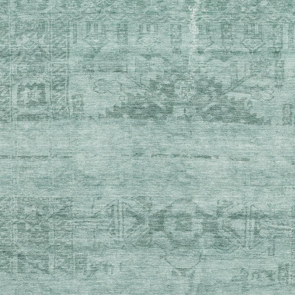 HomeRoots 9' X 12' Aqua And Teal Oriental Area Rug - Durable, Washable, UV-Protected for Elegant Living Spaces 695929
