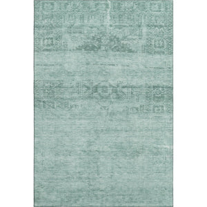 HomeRoots 10' X 14' Aqua and Teal Oriental Area Rug - Washable, UV Protected, Stain Resistant for Homes with Kids 695930