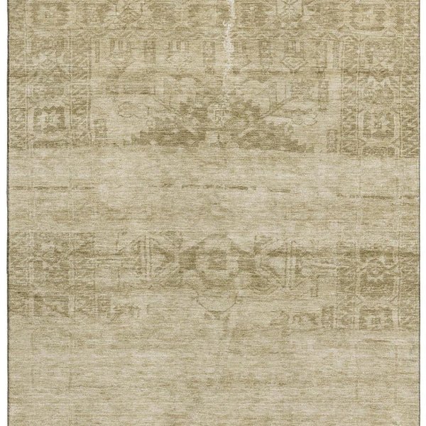 HomeRoots 5' X 8' Beige and Taupe Oriental Area Rug - Washable, UV Protected, Durable for Kids and Pets! 695932