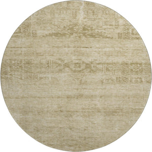 HomeRoots 8' Beige and Taupe Oriental Round Rug – Washable, UV Protected, Durable for Busy Homes & Stylish Décor 695933