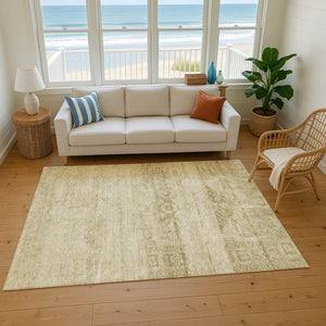 HomeRoots 8' X 10' Beige & Taupe Oriental Area Rug - Durable, Washable, UV-Protected for Busy Homes & Kids 695934