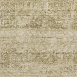 HomeRoots 8' X 10' Beige & Taupe Oriental Area Rug - Durable, Washable, UV-Protected for Busy Homes & Kids 695934