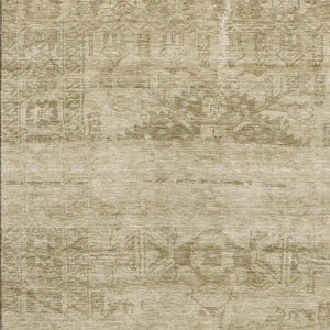 HomeRoots 9' X 12' Beige & Taupe Transitional Oriental Area Rug - Washable, UV-Protected, Stain-Resistant Design 695935