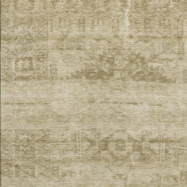HomeRoots 9' X 12' Beige & Taupe Transitional Oriental Area Rug - Washable, UV-Protected, Stain-Resistant Design 695935
