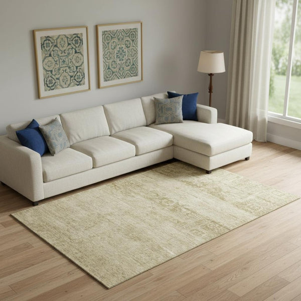 HomeRoots 10' X 14' Beige & Taupe Oriental Area Rug – Washable, UV Protected, Perfect for Busy Homes & Pets 695936
