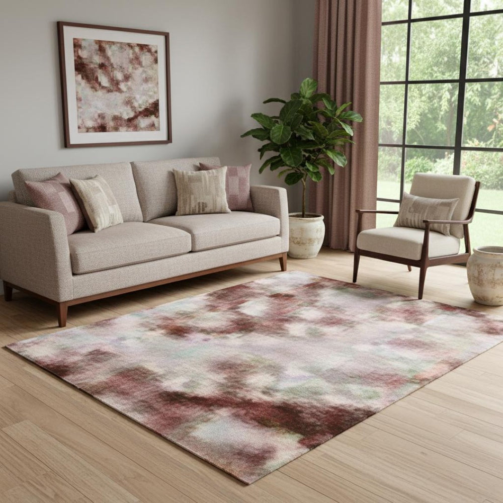 HomeRoots 5' X 8' Blush and Pink Oriental Area Rug - Washable, UV Protected, Pet-Friendly for Any Room 695938