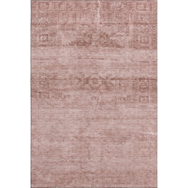 HomeRoots 5' X 8' Blush and Pink Oriental Area Rug - Washable, UV Protected, Pet-Friendly for Any Room 695938