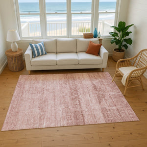 HomeRoots 5' X 8' Blush and Pink Oriental Area Rug - Washable, UV Protected, Pet-Friendly for Any Room 695938