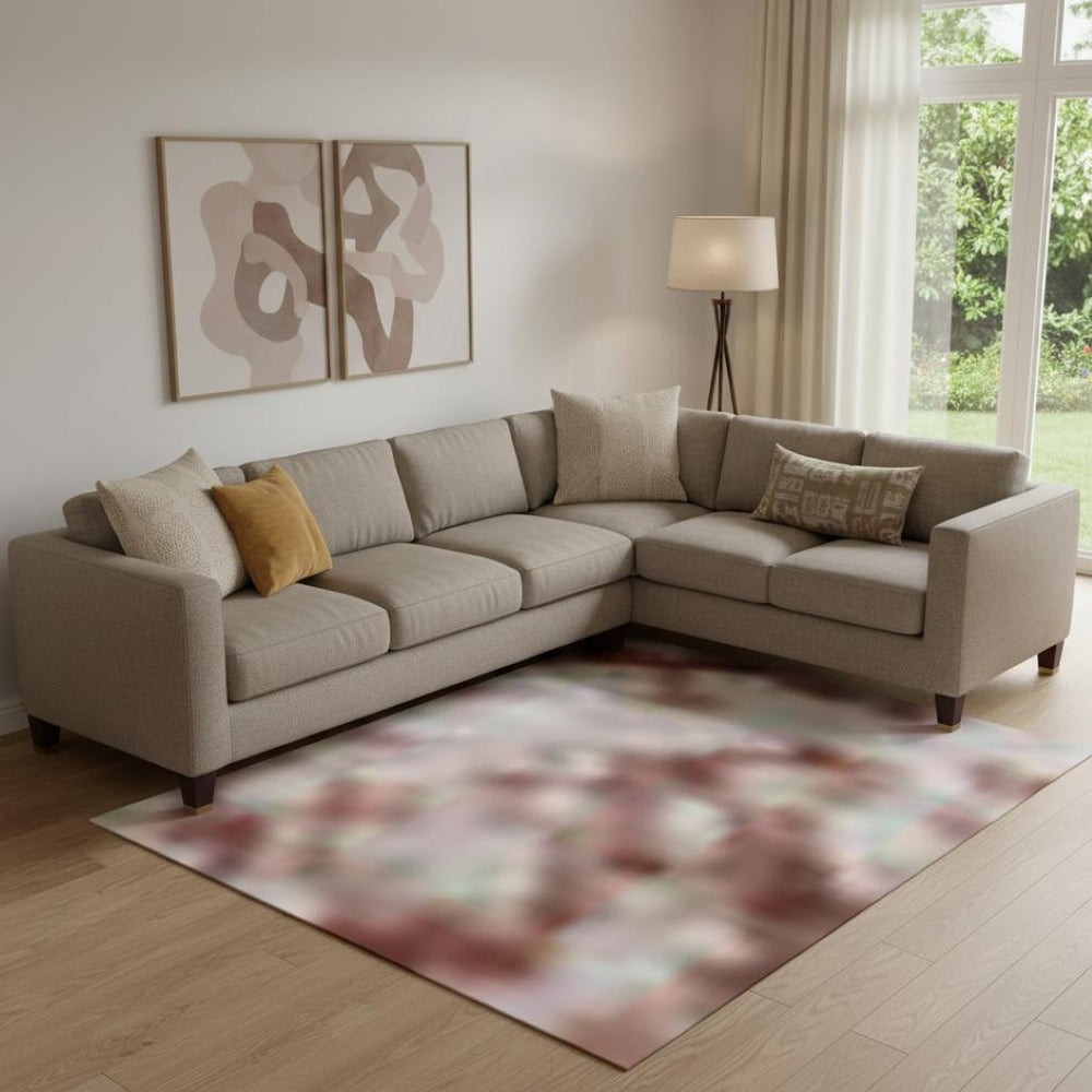 HomeRoots 9' X 12' Blush and Pink Oriental Area Rug - Durable, Washable, UV-Protected for Busy Homes & Stylish Decor 695941