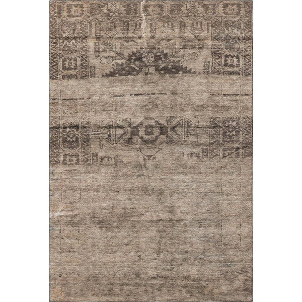 HomeRoots 5' X 8' Stylish Brown & Taupe Oriental Washable Area Rug with UV Protection for Busy Homes 695944