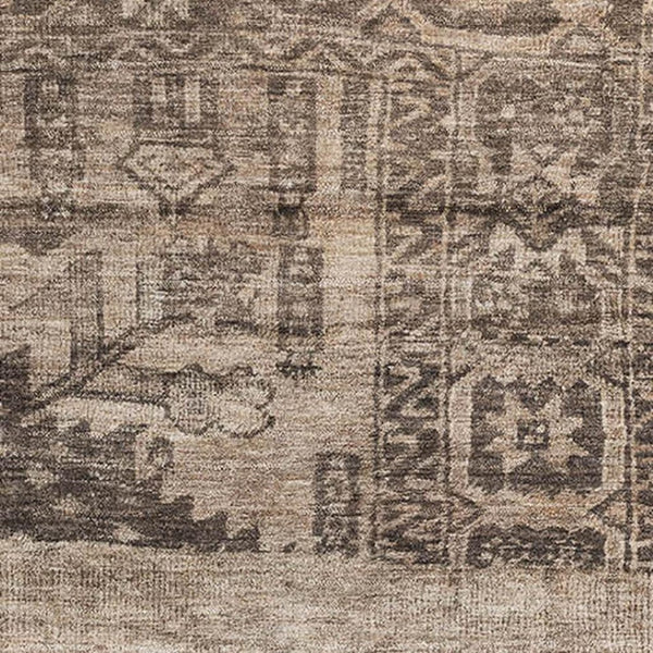 HomeRoots 9' X 12' Brown And Taupe Oriental Area Rug - Durable, Stain Resistant, UV Protected for Homes & Pets 695947