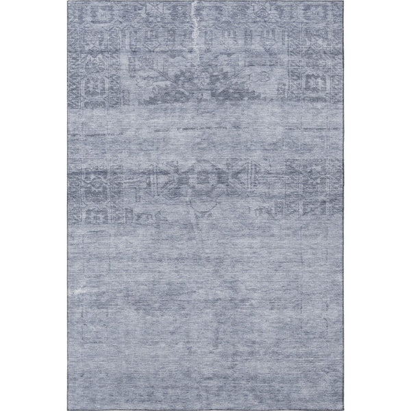HomeRoots 5' X 8' Denim Blue & Sky Blue Washable Area Rug with UV Protection, Perfect for Families & Pets 695950