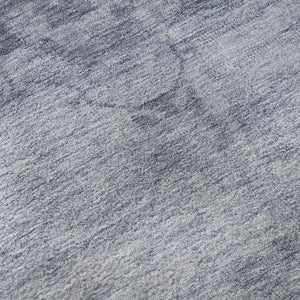 HomeRoots 8' Denim Blue Round Rug - Stain-Resistant, UV Protected, Durable Oriental Design for Indoor & Outdoor Spaces 695951