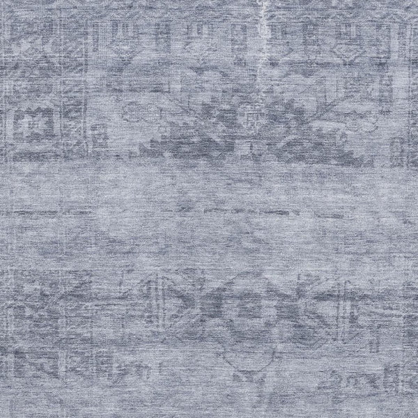 HomeRoots 9' X 12' Washable Denim Blue and Sky Blue Oriental Area Rug with UV Protection for Active Homes 695953