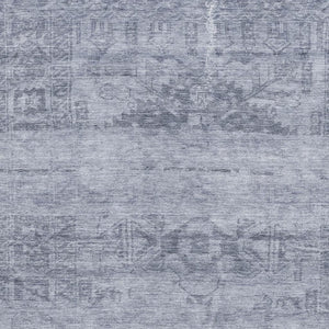 HomeRoots 10' X 14' Denim Blue & Sky Blue Washable Area Rug with UV Protection for Family Spaces & Easy Care 695954