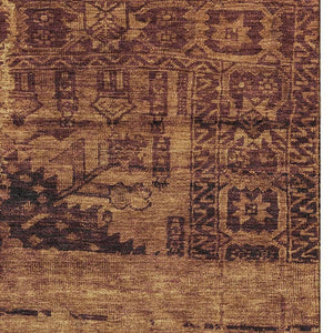 HomeRoots 5' x 8' Washable Rust and Chocolate Oriental Area Rug with UV Protection for Family Spaces 695956