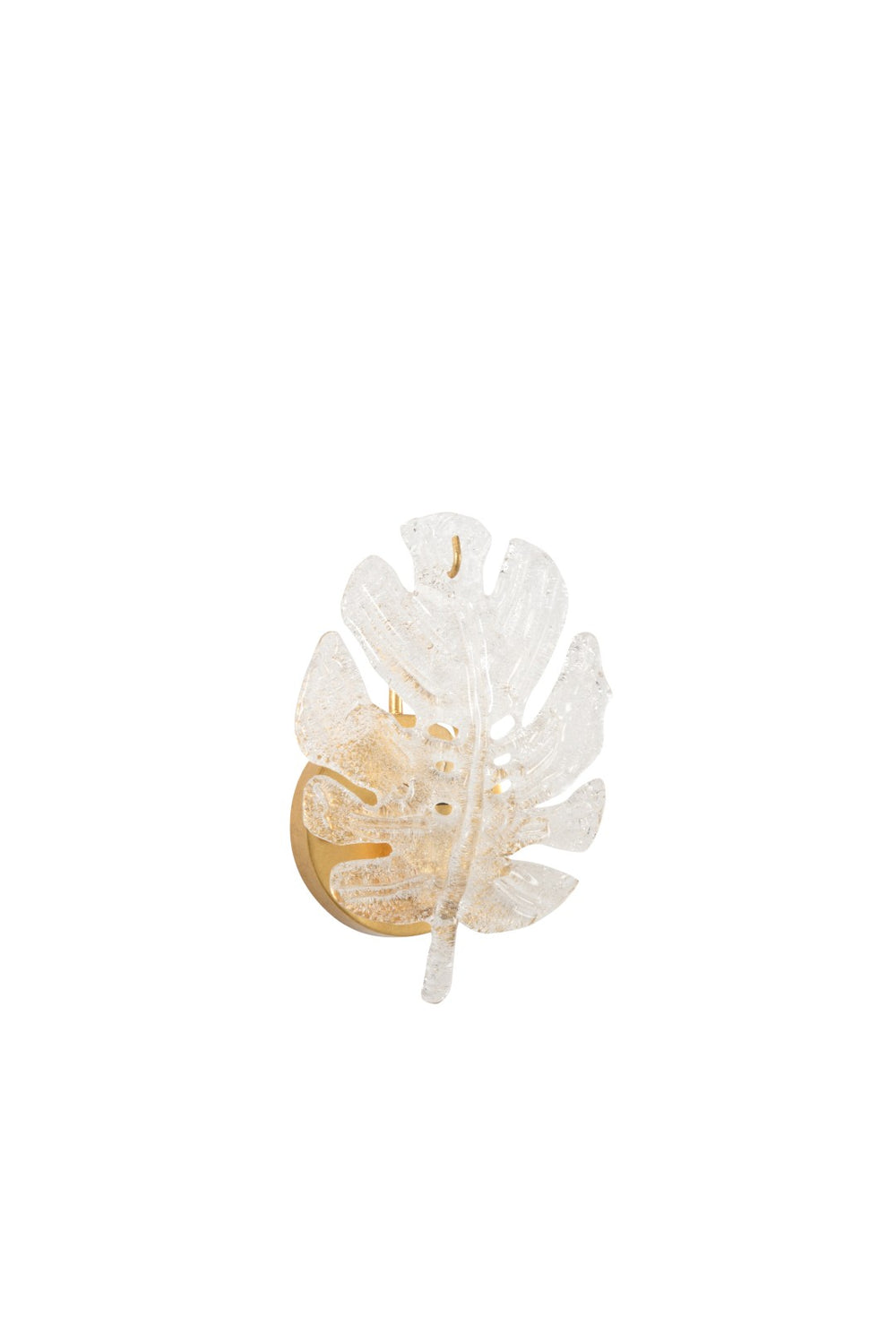 Chelsea House Glass Leaf Sconce With Antique Gold Leaf Finish, Frosted Glass Shade, Compact Sculptural Wall Light 69596