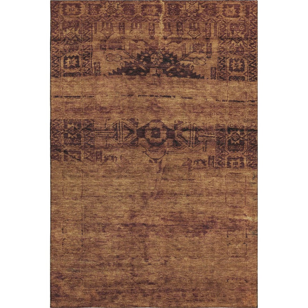 HomeRoots 10' X 14' Luxurious Rust and Chocolate Oriental Area Rug – Durable, Washable, UV Protected Design 695960