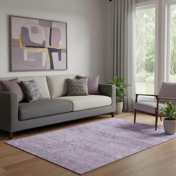 HomeRoots 5' X 8' Plum & Lavender Oriental Area Rug - Washable, UV Protected, Durable for Homes with Kids & Pets 695962