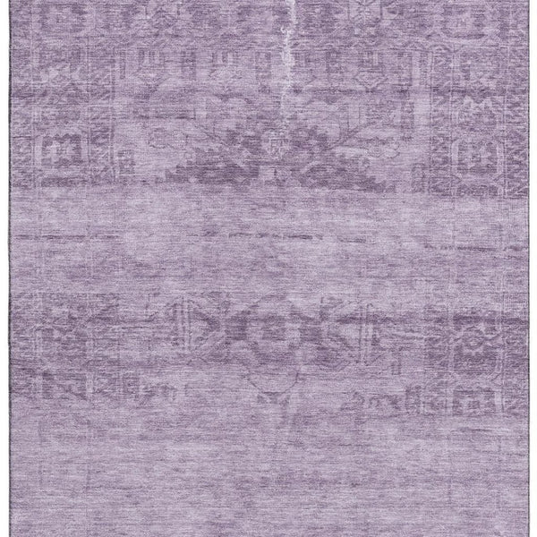 HomeRoots 5' X 8' Plum & Lavender Oriental Area Rug - Washable, UV Protected, Durable for Homes with Kids & Pets 695962