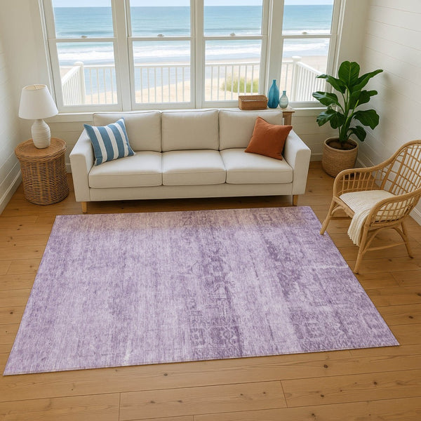 HomeRoots 8' X 10' Plum & Lavender Oriental Area Rug - Washable, UV Protected, Stylish & Durable for Homes 695964