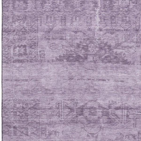 HomeRoots 10' X 14' Plum & Lavender Washable Oriental Area Rug - UV Protection, Stain Resistant, Non-Slip Backing 695966
