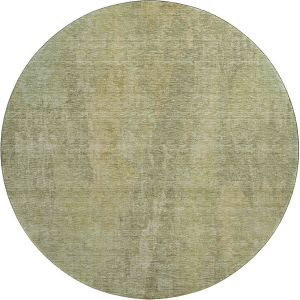 HomeRoots 8' Artichoke Green & Copper Abstract Washable Rug – Durable, Stain-Resistant, UV Protected for Homes 695969