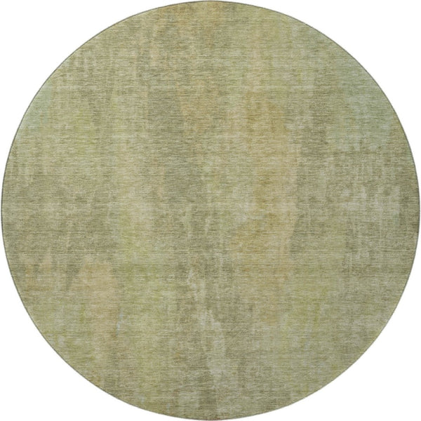 HomeRoots 8' Artichoke Green & Copper Abstract Washable Rug – Durable, Stain-Resistant, UV Protected for Homes 695969
