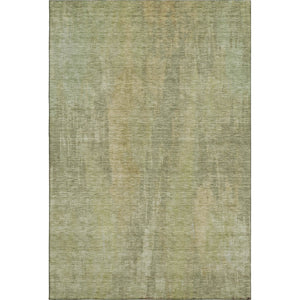 HomeRoots 8' X 10' Artichoke Green & Copper Abstract Washable Rug - Durable, Stain-Resistant, UV Protected Design 695970