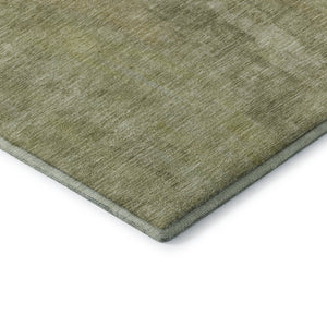 HomeRoots 8' X 10' Artichoke Green & Copper Abstract Washable Rug - Durable, Stain-Resistant, UV Protected Design 695970