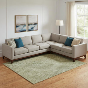 HomeRoots 10' Artichoke Green & Copper Abstract Washable Area Rug - UV Protected, Durable, Family-Friendly Design! 695972