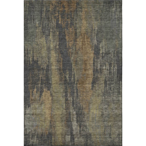 HomeRoots 5' X 8' Abstract Charcoal Gold Copper Area Rug – Washable, UV-Protected, Stylish for High-Traffic Spaces 695980