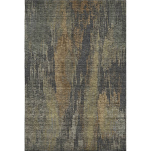 HomeRoots 9' X 12' Modern Charcoal Gold & Copper Washable Area Rug with UV Protection for Busy Homes 695983