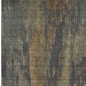HomeRoots 9' X 12' Modern Charcoal Gold & Copper Washable Area Rug with UV Protection for Busy Homes 695983
