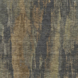 HomeRoots 10' Charcoal, Gold & Copper Abstract Washable Area Rug – UV Protected, Stain-Resistant, Non-Slip! 695984