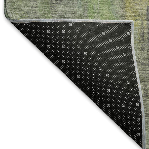 HomeRoots 5' X 8' Washable Green Gray Gold Abstract Area Rug with UV Protection - Ideal for Families & Pets 695986