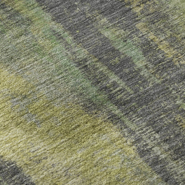 HomeRoots 8' X 10' Stylish Green Gray Gold Abstract Washable Area Rug with UV Protection for Modern Homes 695988