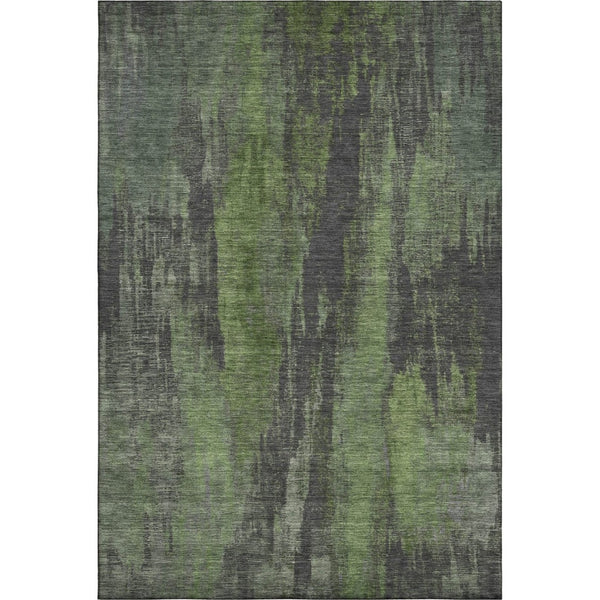 HomeRoots 5' X 8' Modern Abstract Olive Green Area Rug – Washable, Stain Resistant & UV Protected for Homes 695992