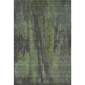 HomeRoots 5' X 8' Modern Abstract Olive Green Area Rug – Washable, Stain Resistant & UV Protected for Homes 695992
